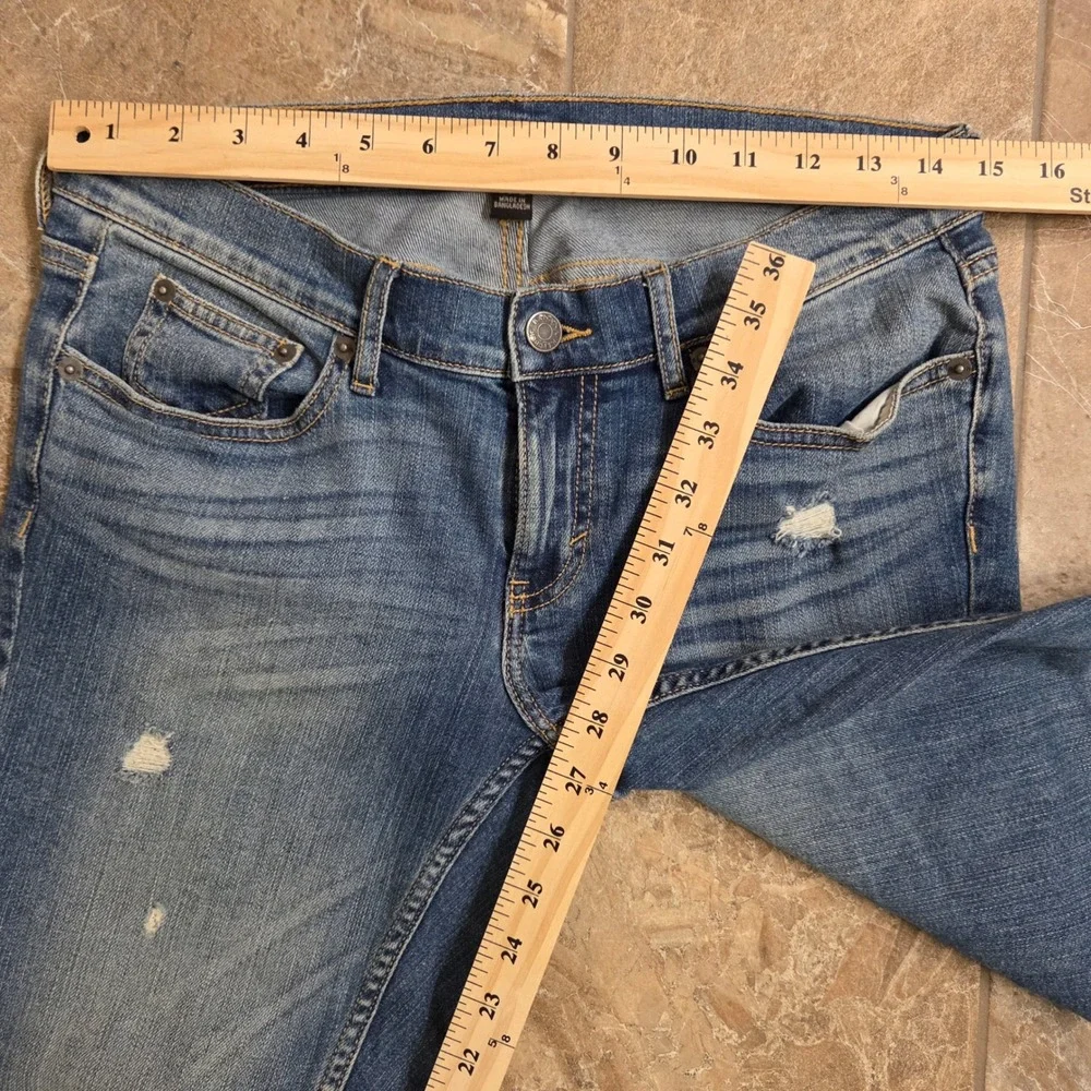 Banana Republic Girlfriend Jeans Medium Wash Distressed Ripped Size‎ 26 2